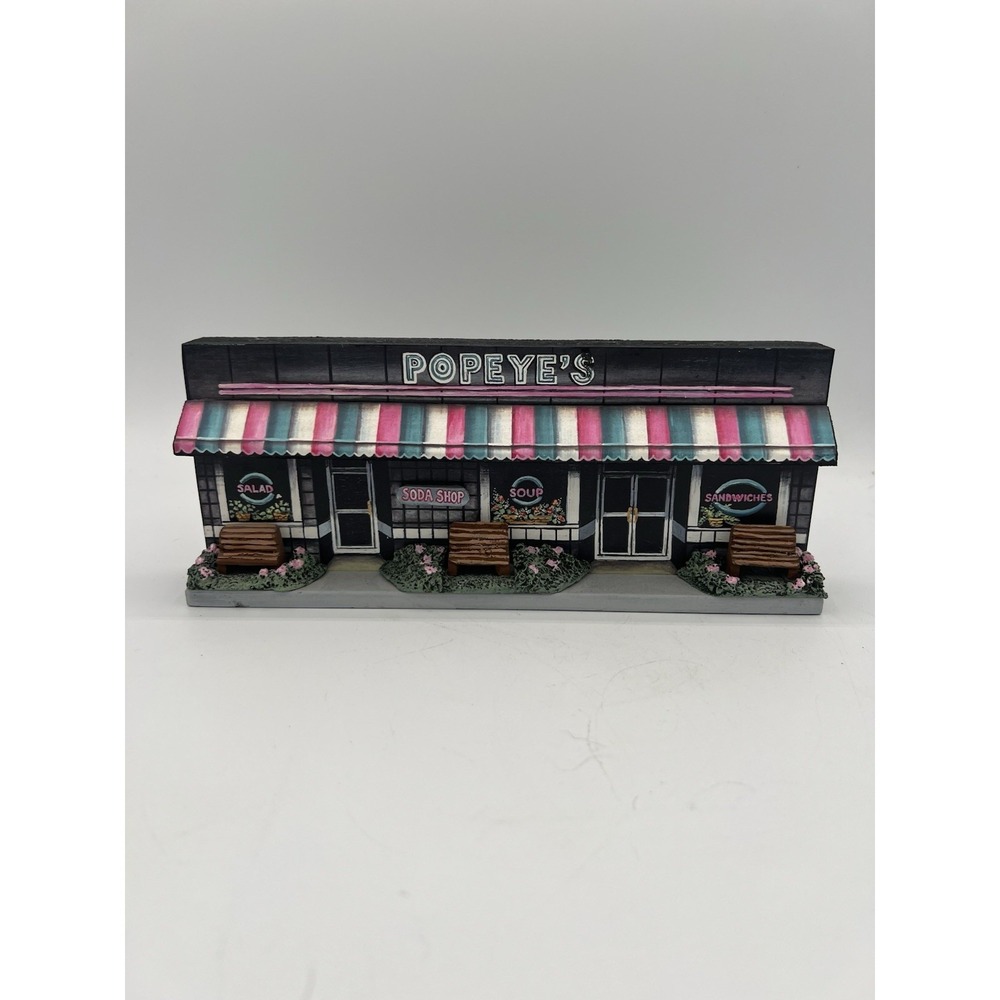 🥤 Longaberger Village Collection 1995 "Popeye's Soda Shop" Shelf Sitter 🥤